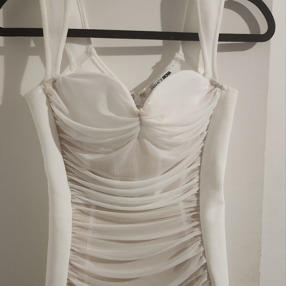 Fashion Nova Melanie Ruched Bandage Midi Dress - Picture 4 of 5